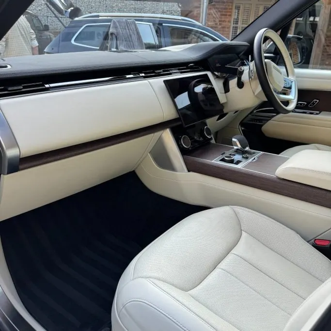 Cream leather Range Rover interior detailed to a showroom standard